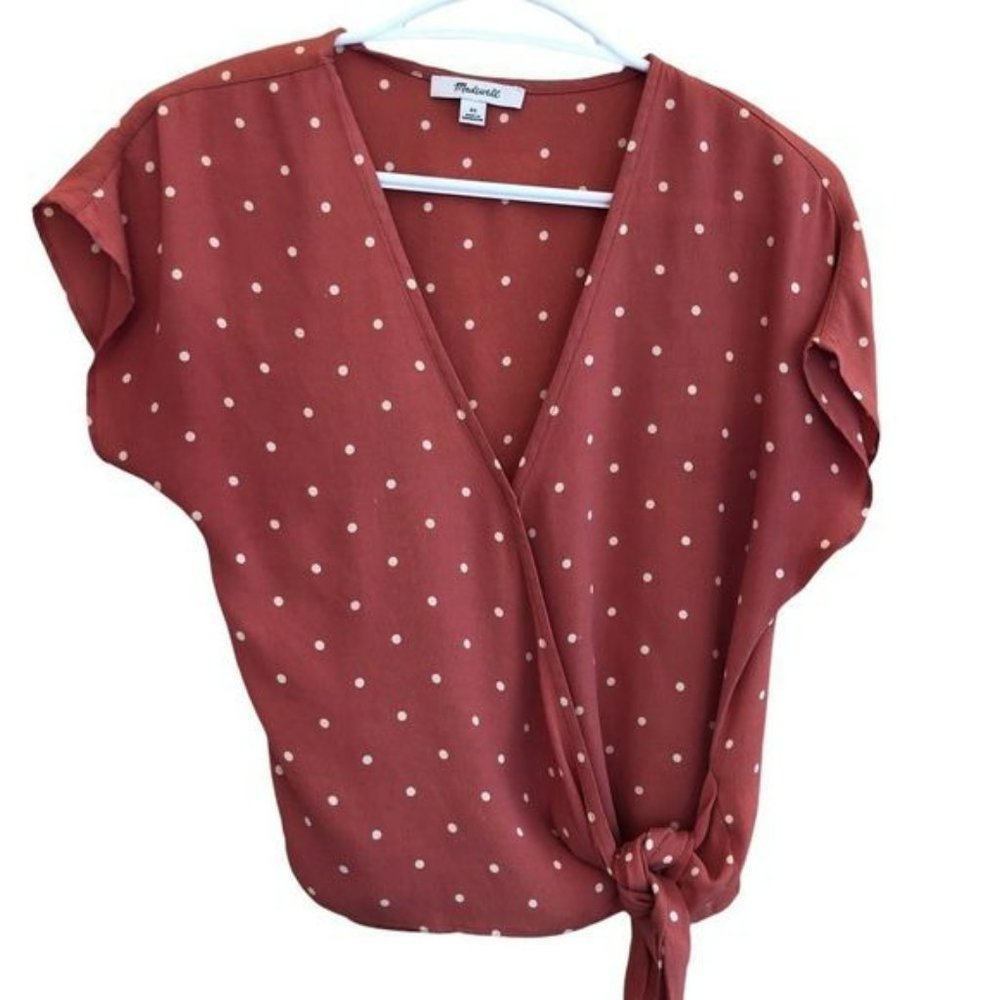 MADEWELL Polka Dot Wrap Blouse